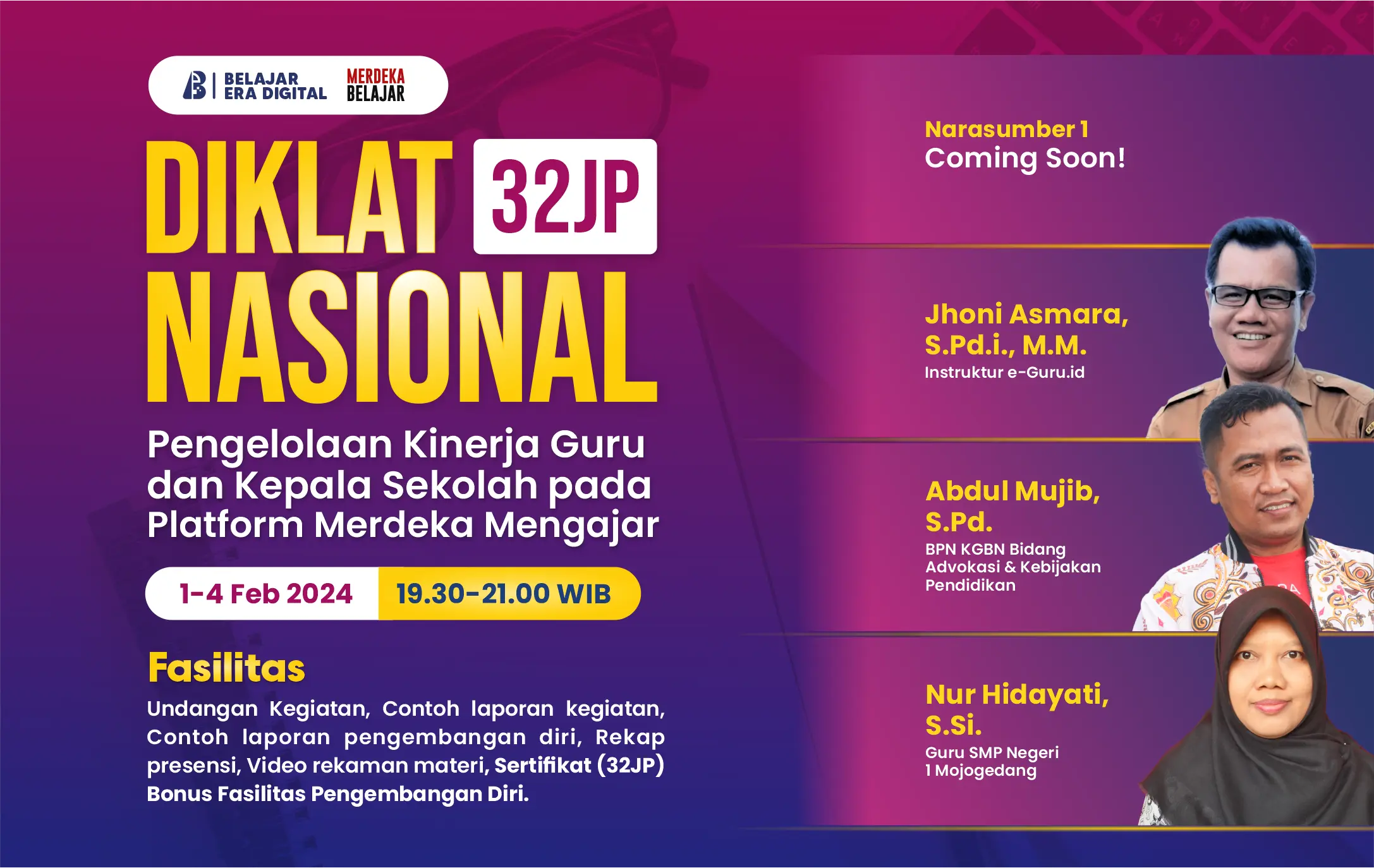 Diklat 32JP : Pengelolaan Kinerja Guru dan Kepala Sekolah pada Platform Merdeka Mengajar