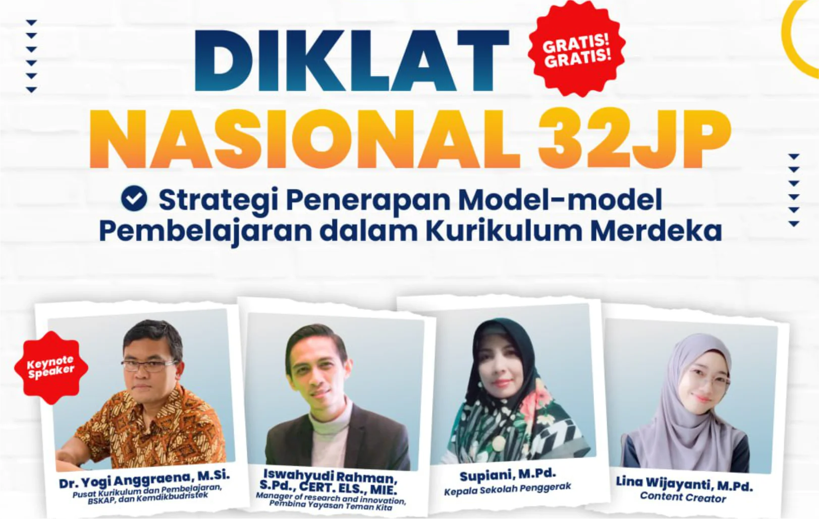 Diklat Nasional 32 JP: Strategi Penerapan Model-model Pembelajaran dalam Kurikulum Merdeka