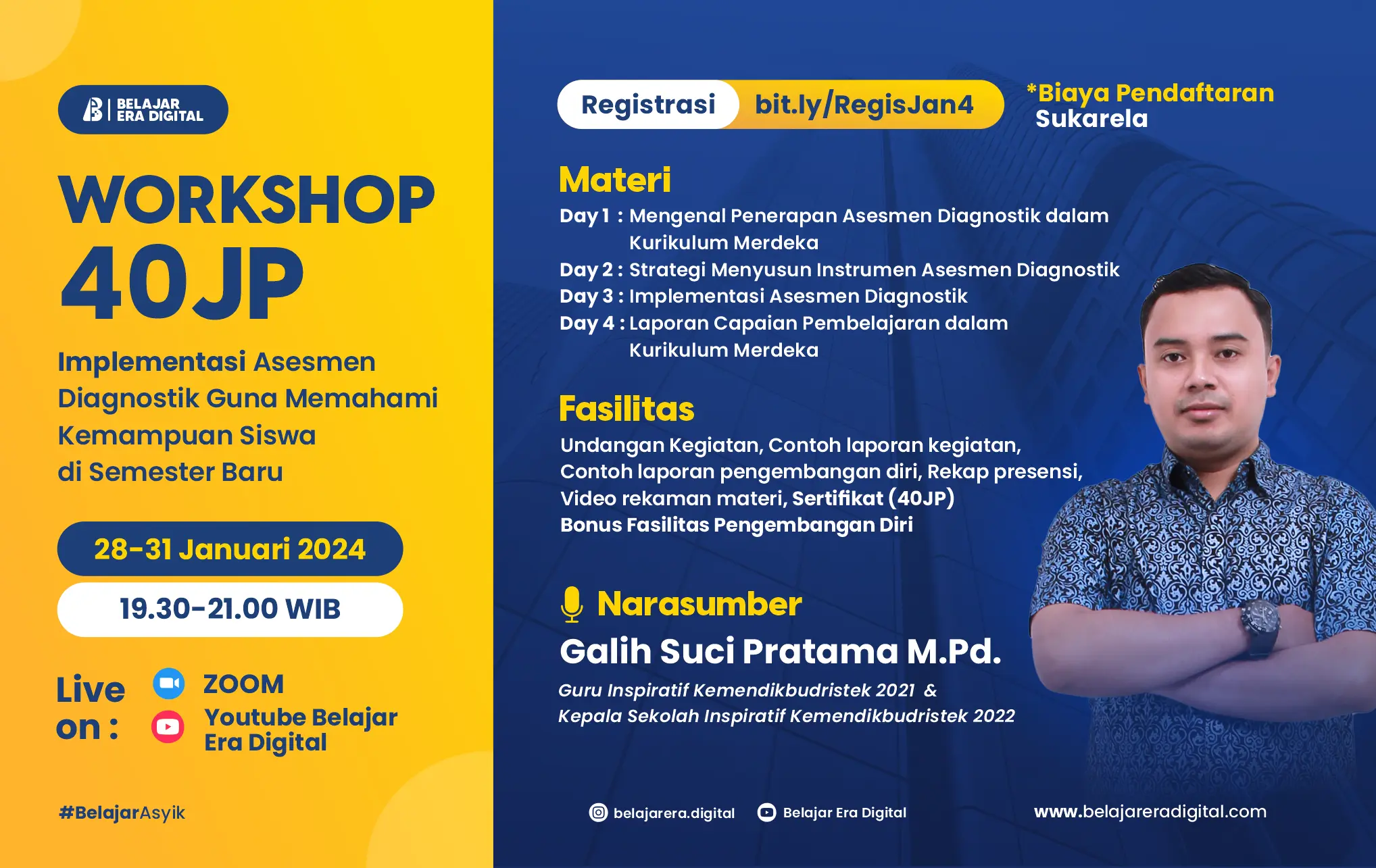 Workshop 40 JP : Implementasi Asesmen Diagnostik Guna Memahami Kemampuan Siswa di Semester Baru