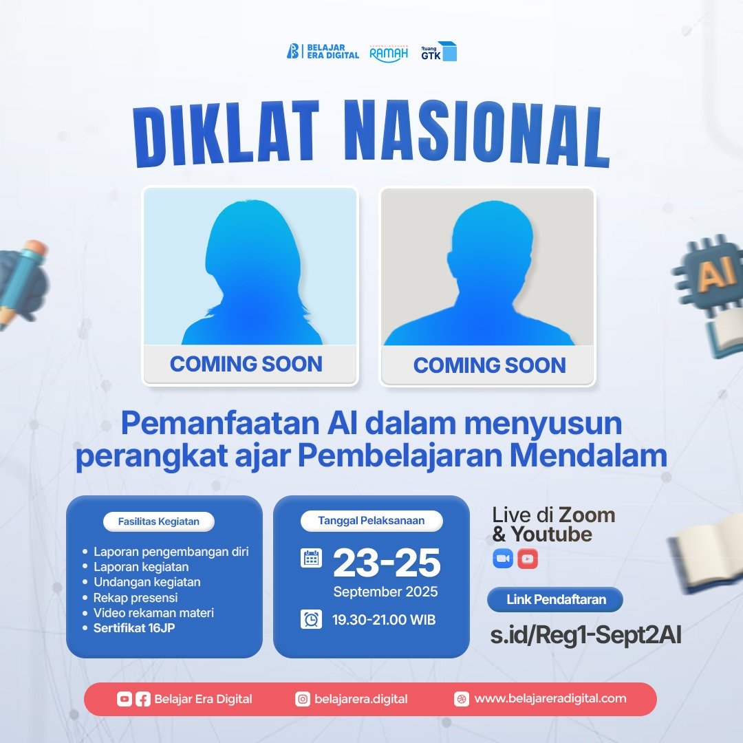 DikNas 32JP Solusi Praktis: Pemanfaatan AI dalam Menyusun Perangkat Ajar Pembelajaran Mendalam (23-25 September 2025)