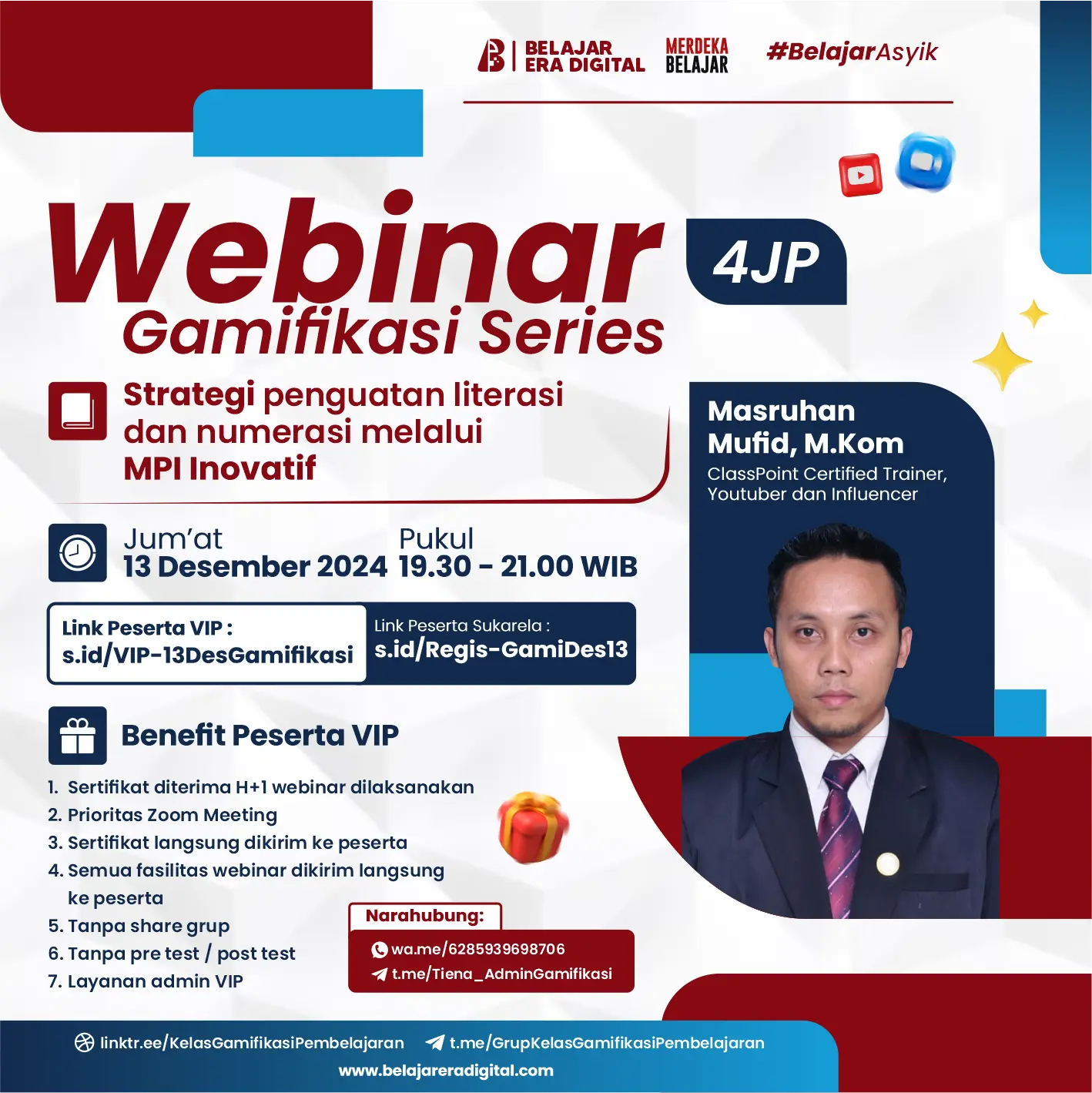 Webinar Gamifikasi Series 4JP "4 Poin PMM" : Strategi penguatan literasi dan numerasi melalui MPI Inovatif (13 Desember 2024)