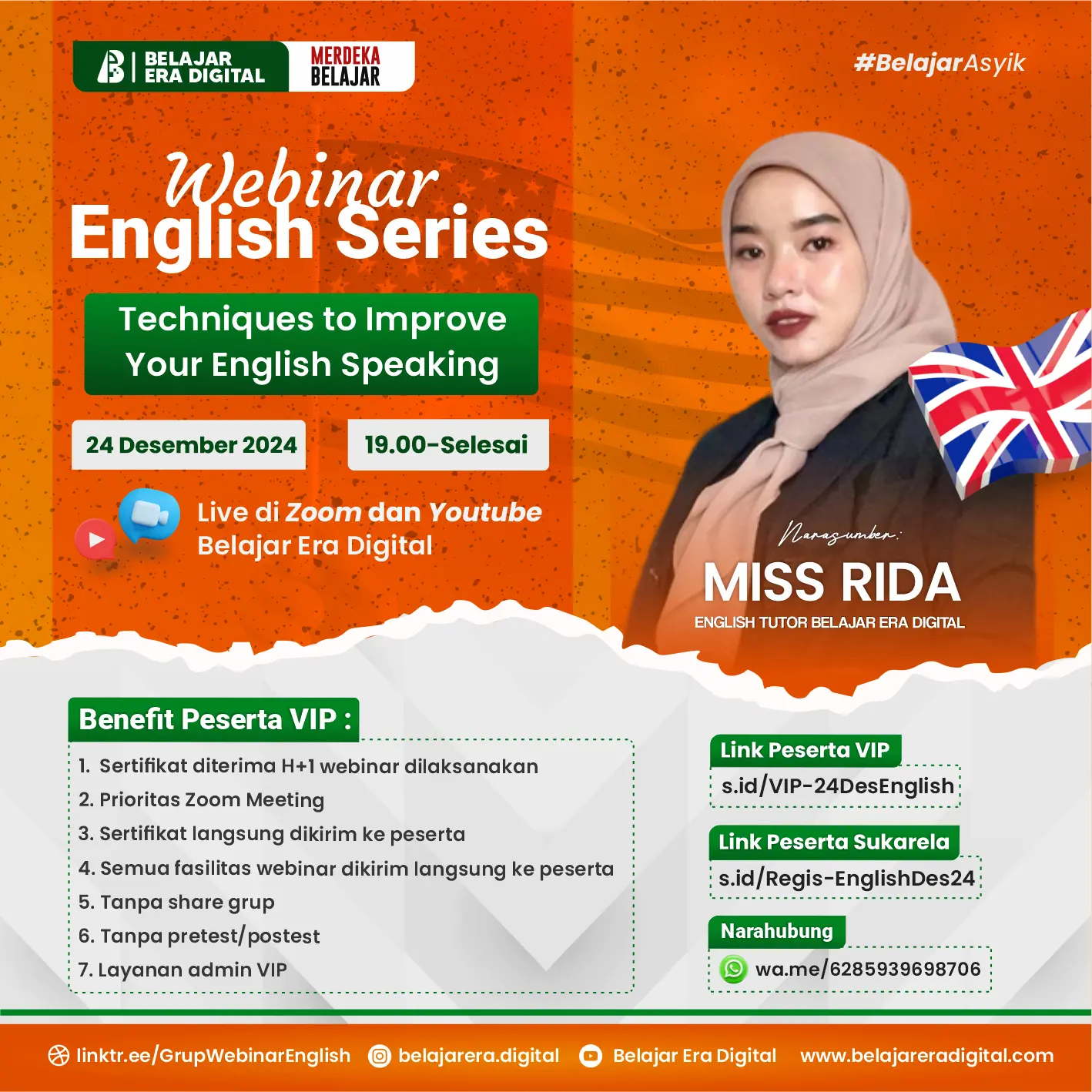 Webinar English Series : Techniques to Improve Your English Speaking (24 Desember 2024)
